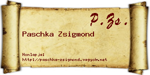 Paschka Zsigmond névjegykártya